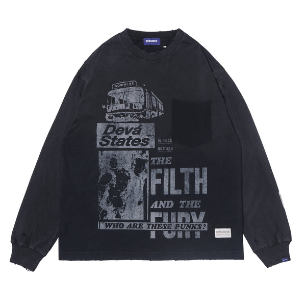 Filth Ls T-Shirt Washed Black