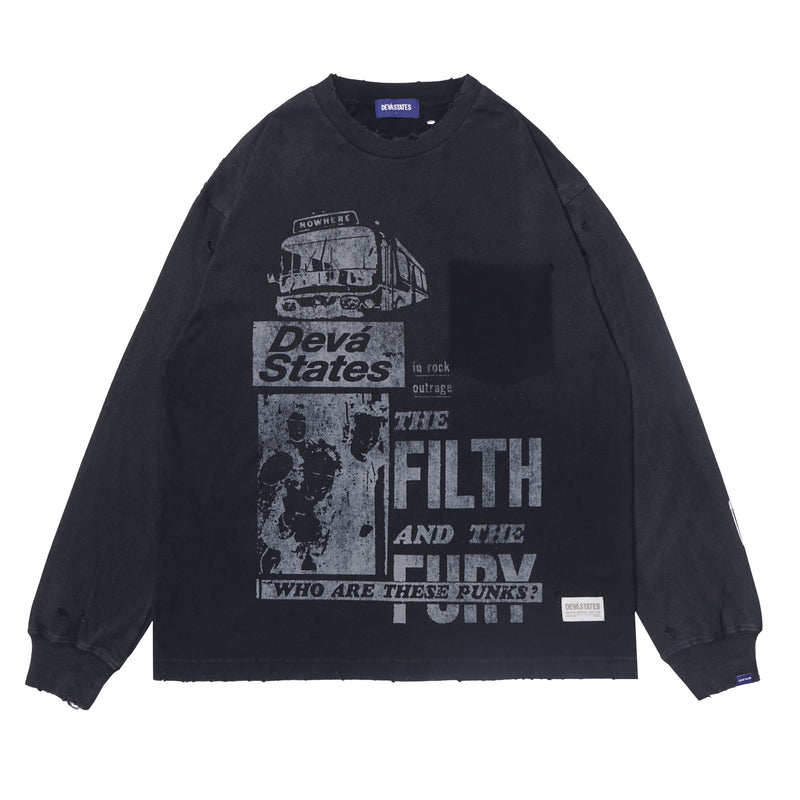 Filth Ls T-Shirt Washed Black