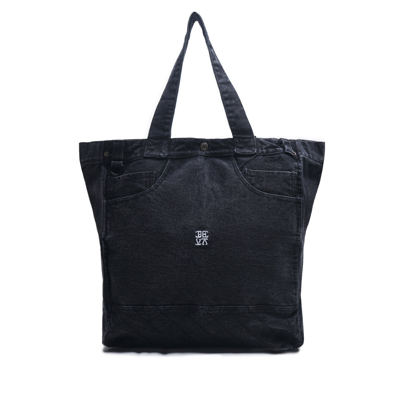 Washed Denim Totebag Black