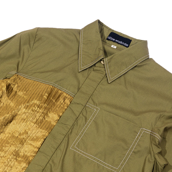 Side Pleated Daily Shirt Army