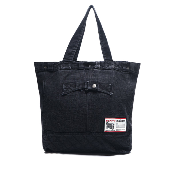 Washed Denim Totebag Black