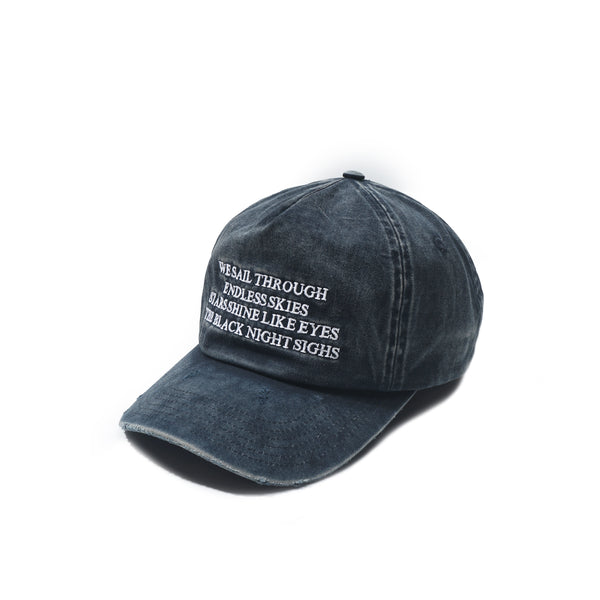 Caravan Distressed Strapback Cap Washed Blue