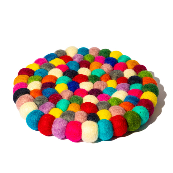 Round Wool Placemath Big Multicolor