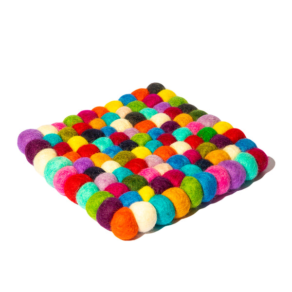 Round Wool Placemath Big Multicolor