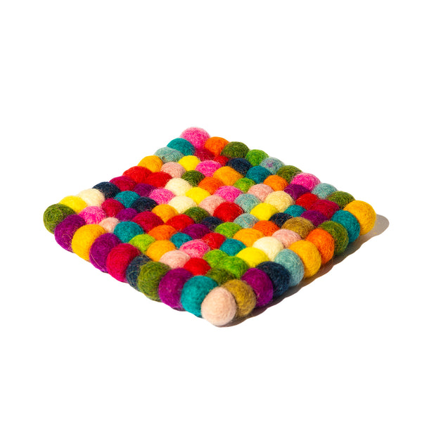 Round Wool Placemath Small Multicolor