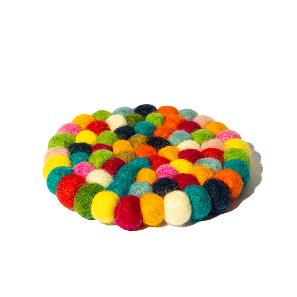 Round Wool Placemath Small Multicolor