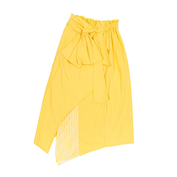 Waisted Big Bow Skirt Yellow