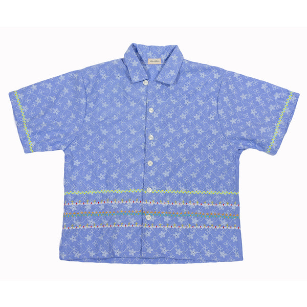 Bowie Embroidery Shirt Blue All Size