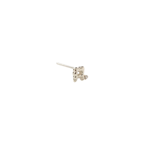 Alphabet Clay Stud Silver - T