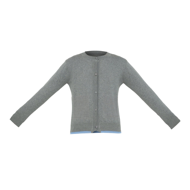 Cantare Round Neck Cardigan Grey