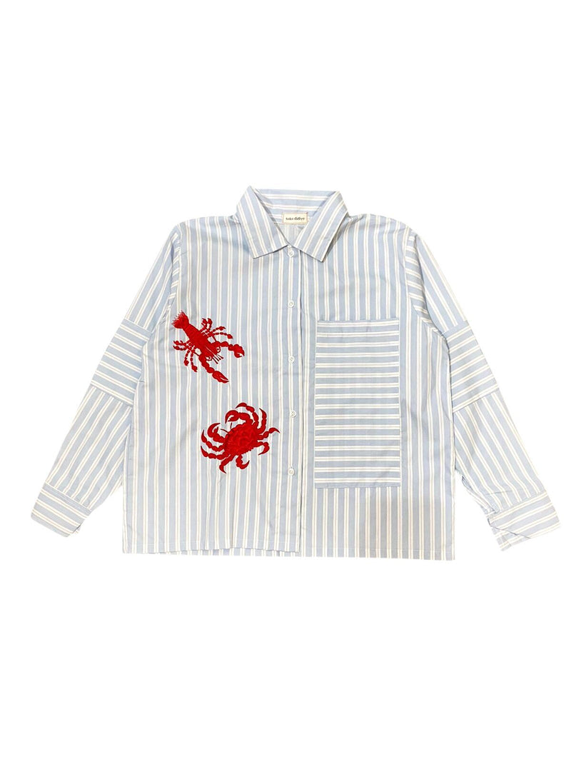Carabi Embroidery LS Shirt Blue