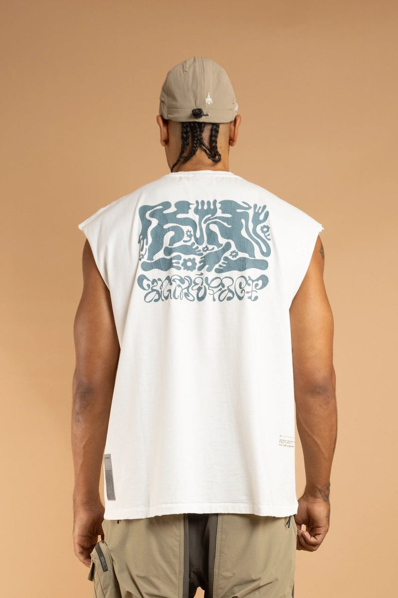 Sorake Graphique Muscle Tee - Padar - White