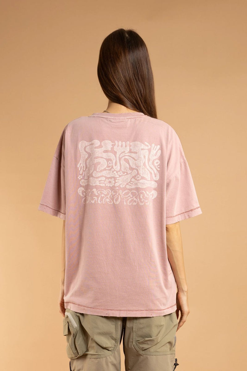 Raung Graphique T- Shirt - Padar - Dusty Rose [PIGMENT DYED]