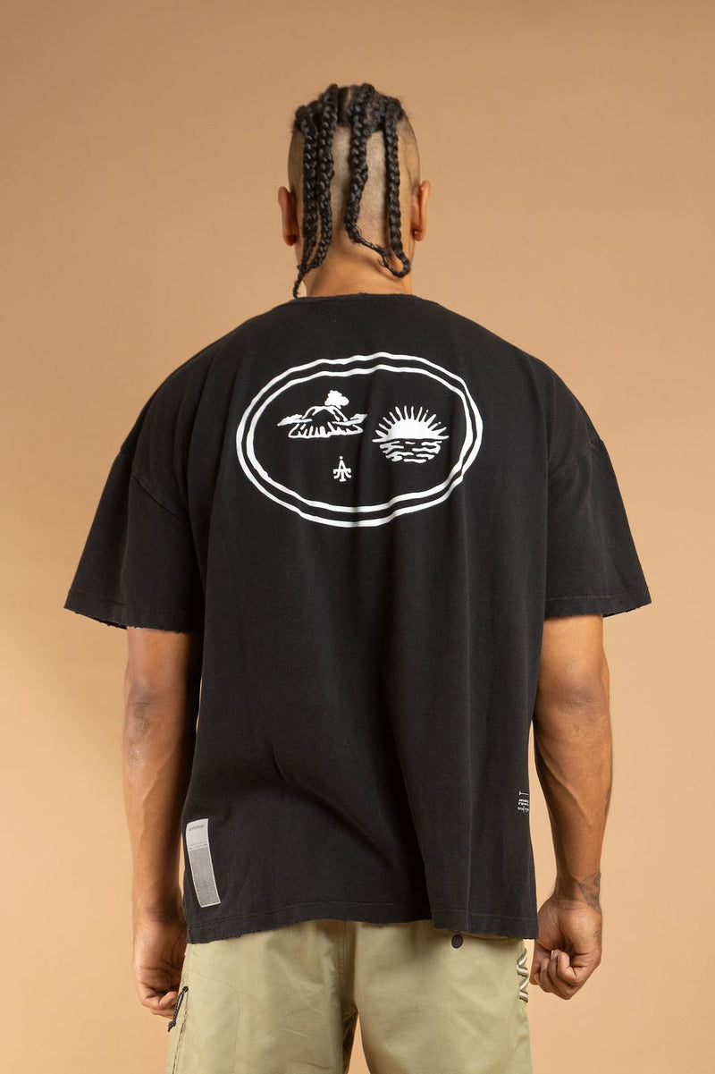 Raung Graphique T-Shirt - Gili - Black [PIGMENT DYED]