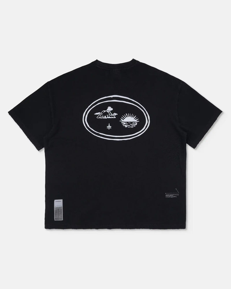 Raung Graphique T-Shirt - Gili - Black [PIGMENT DYED]