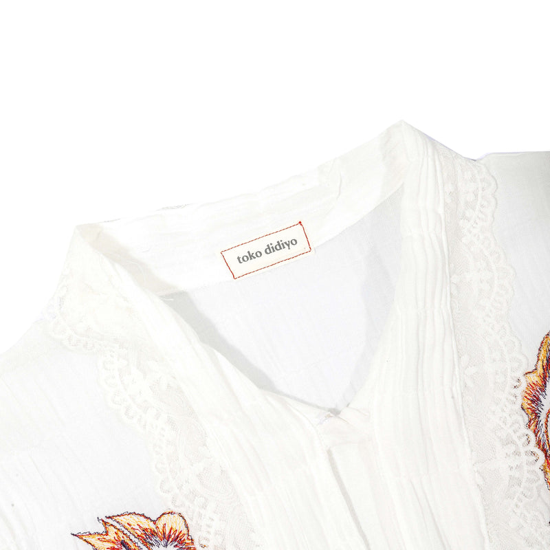 Calypso Embroidery Shirt White 1