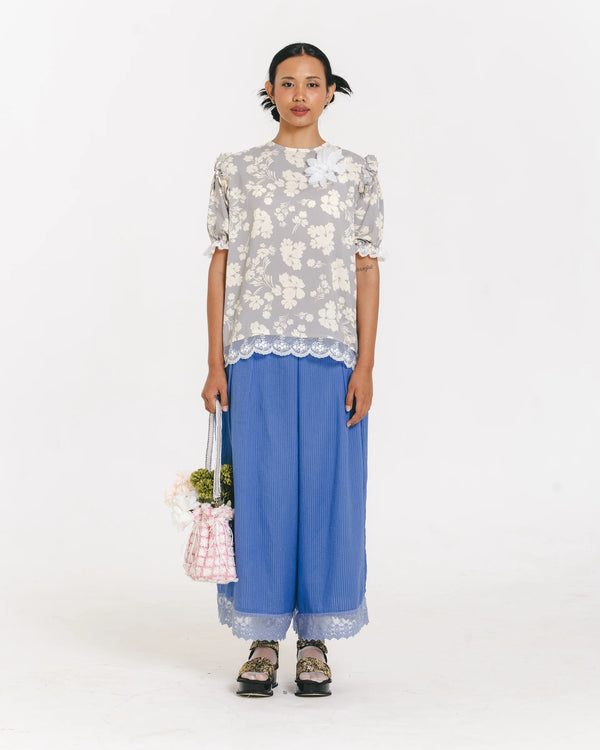 Katie Short-sleeve Blouse Grey