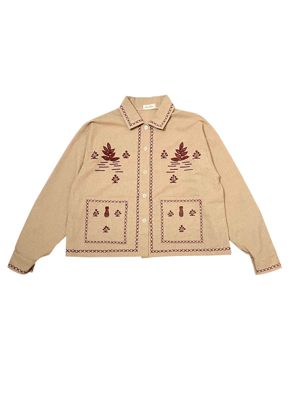 Kino Embroidery Longsleeve - Brown Embroidery
