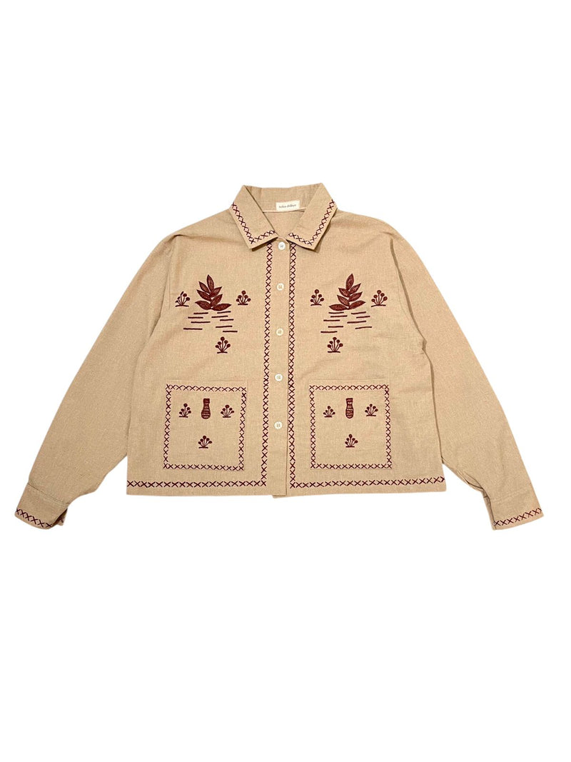 Kino Embroidery Longsleeve - Brown Embroidery