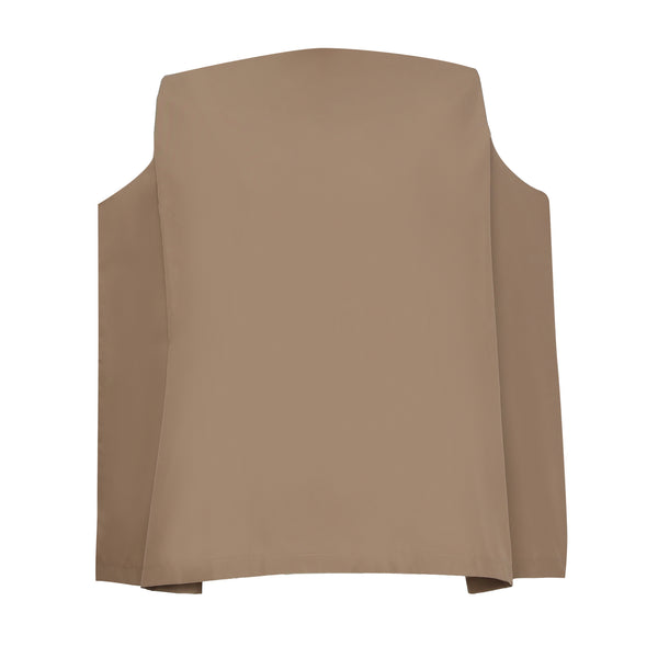 Laluce Boxy Sleeveless Top Brown