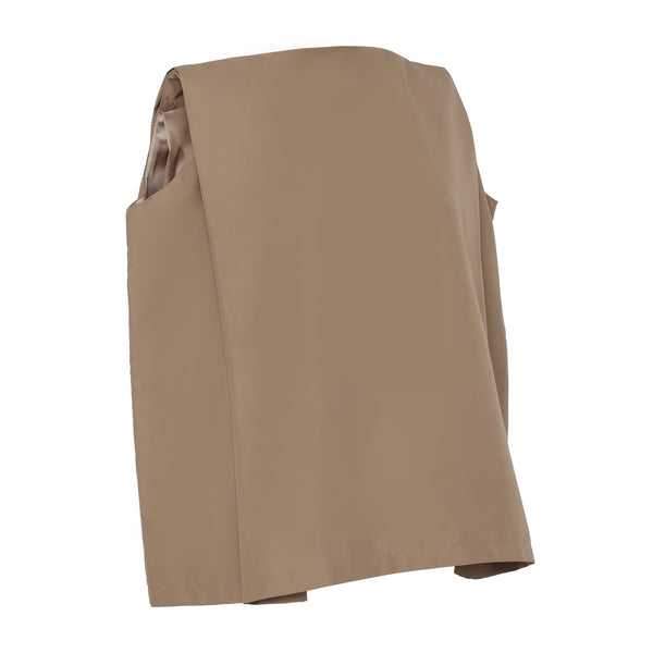 Laluce Boxy Sleeveless Top Brown