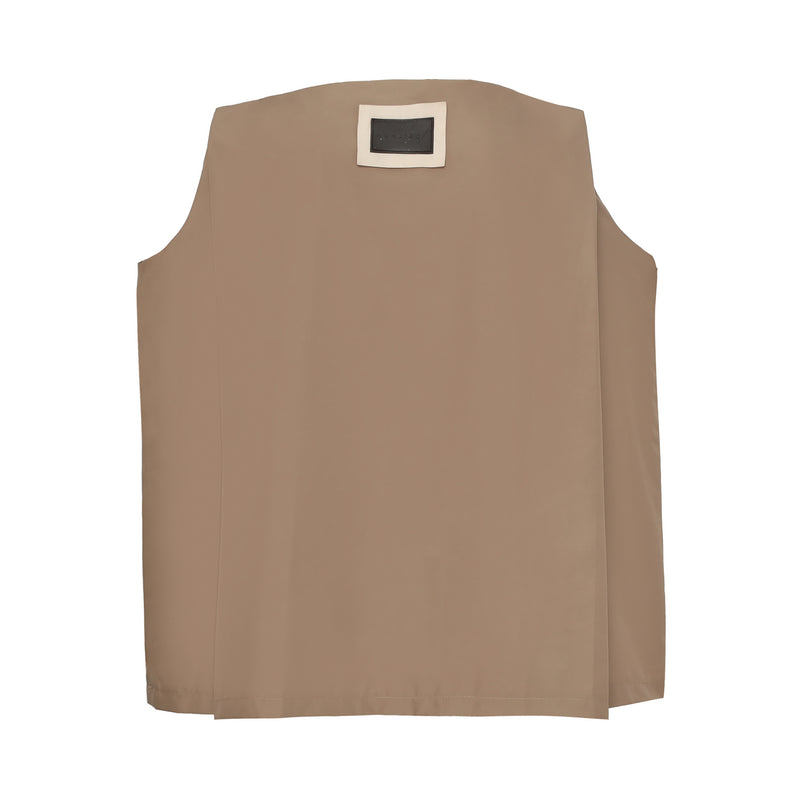 Laluce Boxy Sleeveless Top Brown