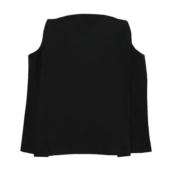 Laluce Boxy Sleeveless Top Black