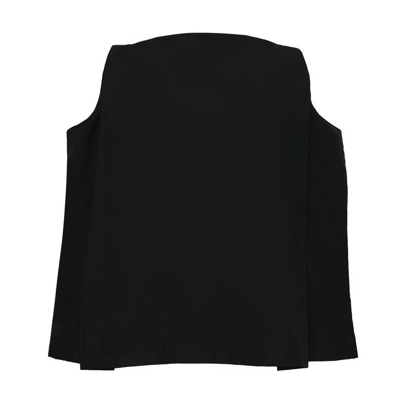 Laluce Boxy Sleeveless Top Black