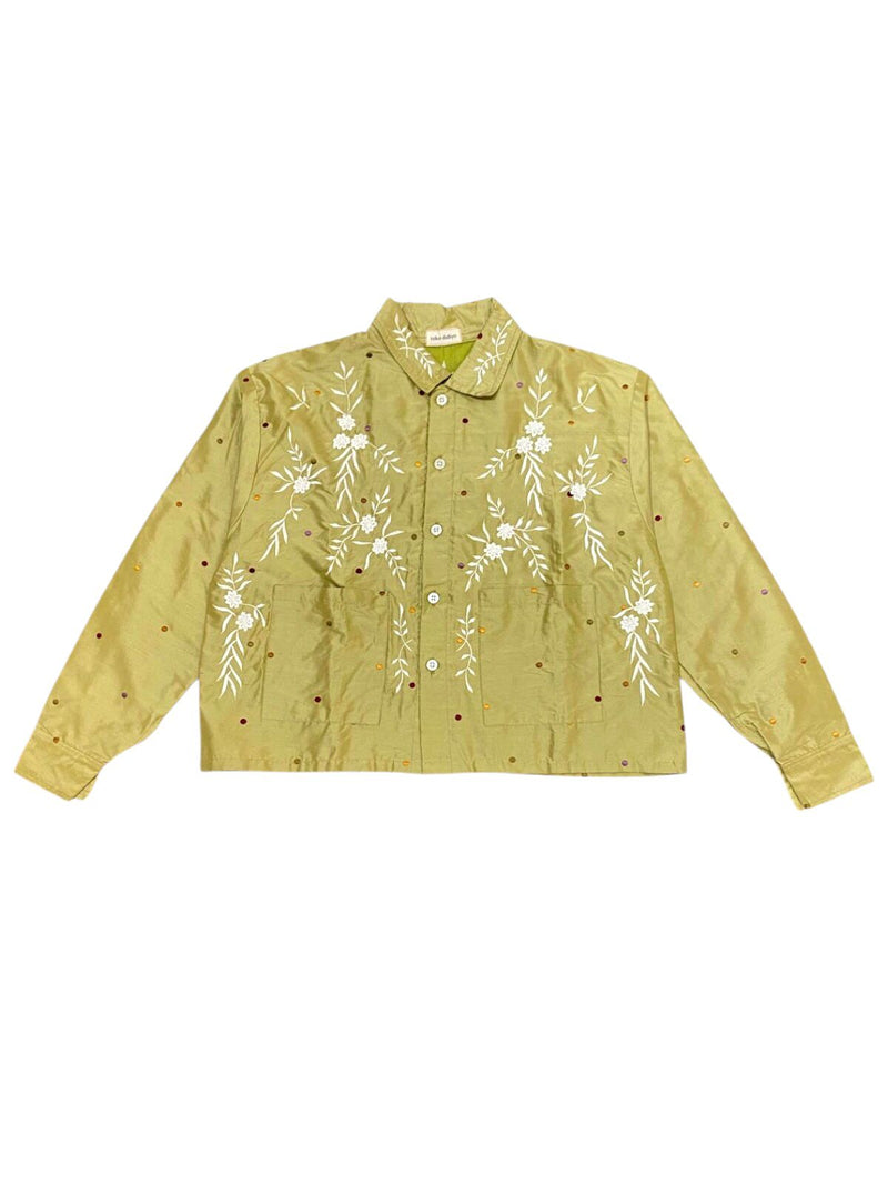 Miranda Embroidery Jacket Green White
