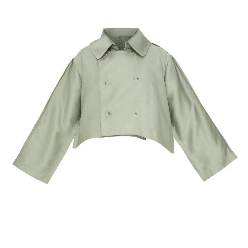 Piazza Crop Trench Soft Sage