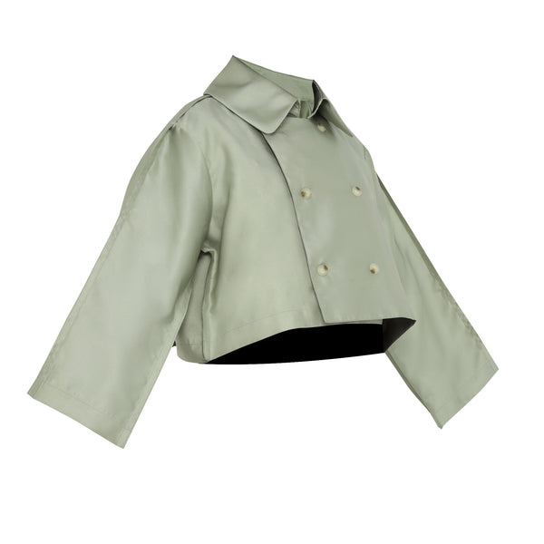 Piazza Crop Trench Soft Sage
