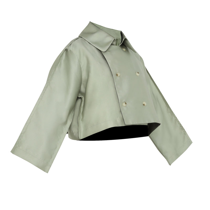 Piazza Crop Trench Soft Sage