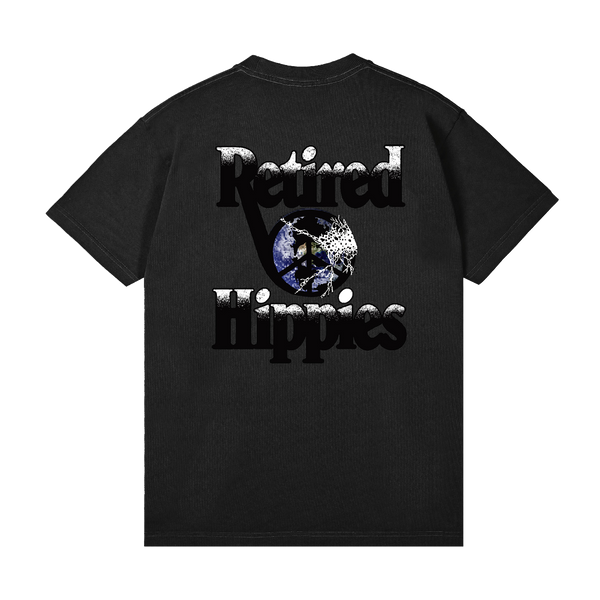 Retired Hippies Black - Shortsleeve T-Shirt