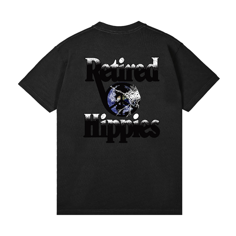 Retired Hippies Black - Shortsleeve T-Shirt