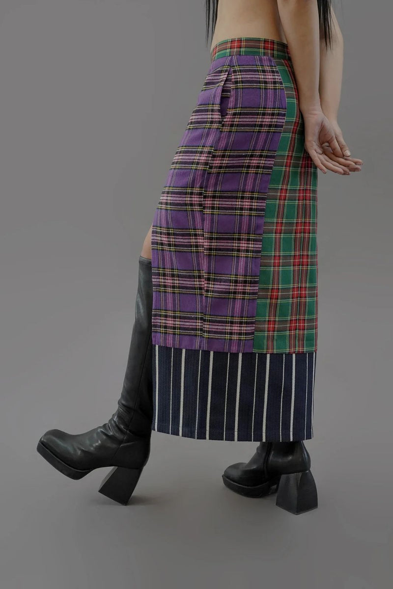 Plaid Maxi Green Skirt