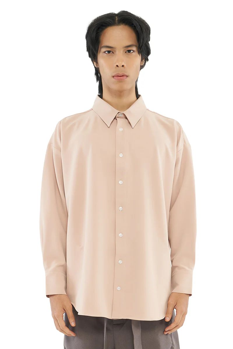 JR71 Cream Oversized Long Sleeves Shirt