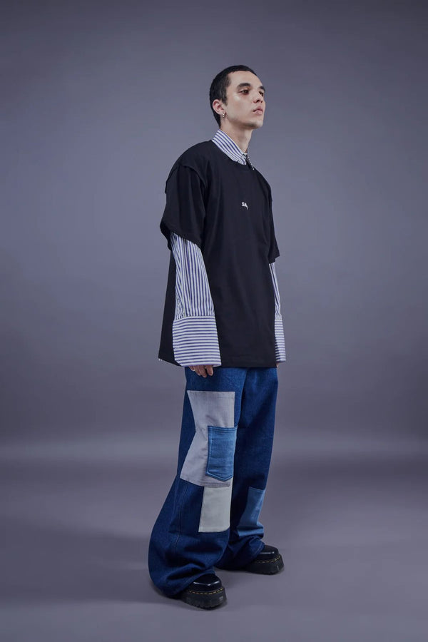 Magna Layer Tee - Purple Striped Shirt