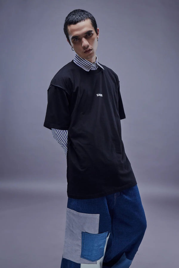 Magna Layer Tee - Purple Striped Shirt