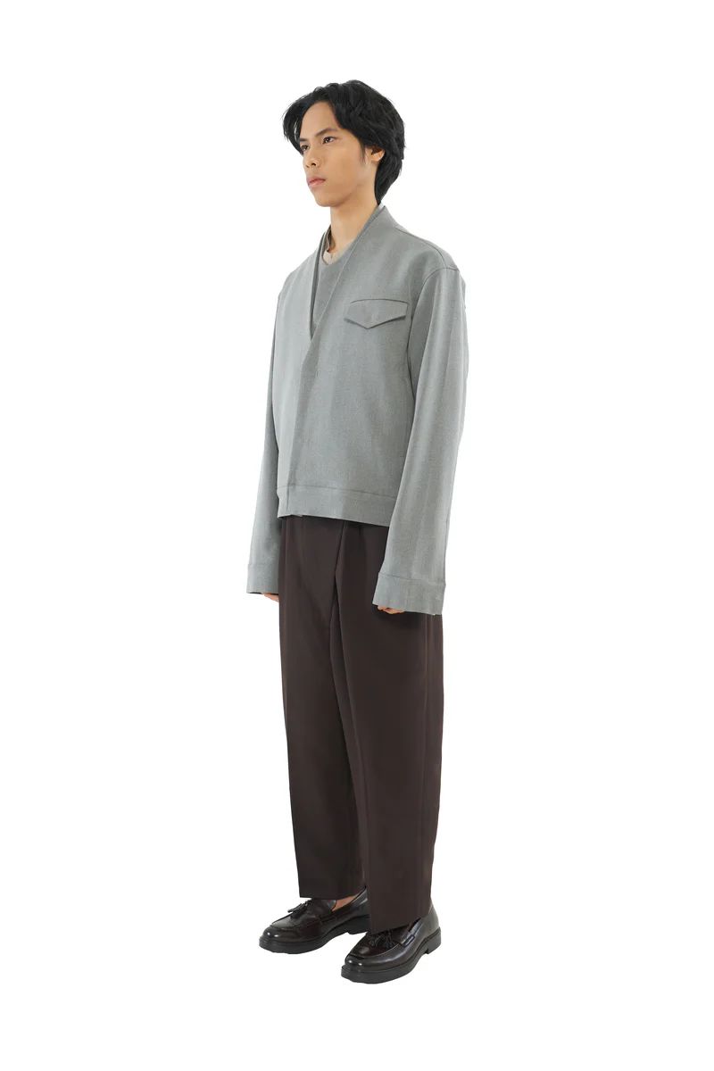 JS136 Grey Detachable Crop Jacket