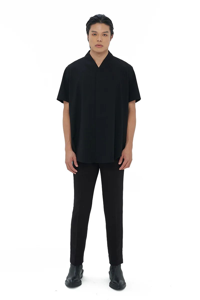 JS Black Collarless Part 5 Shortsleeves JS EF