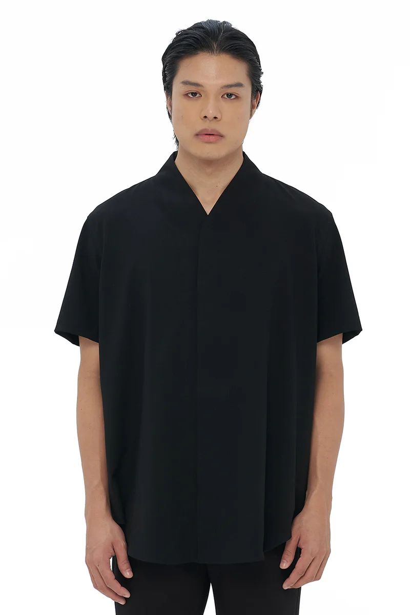 JS Black Collarless Part 5 Shortsleeves JS EF