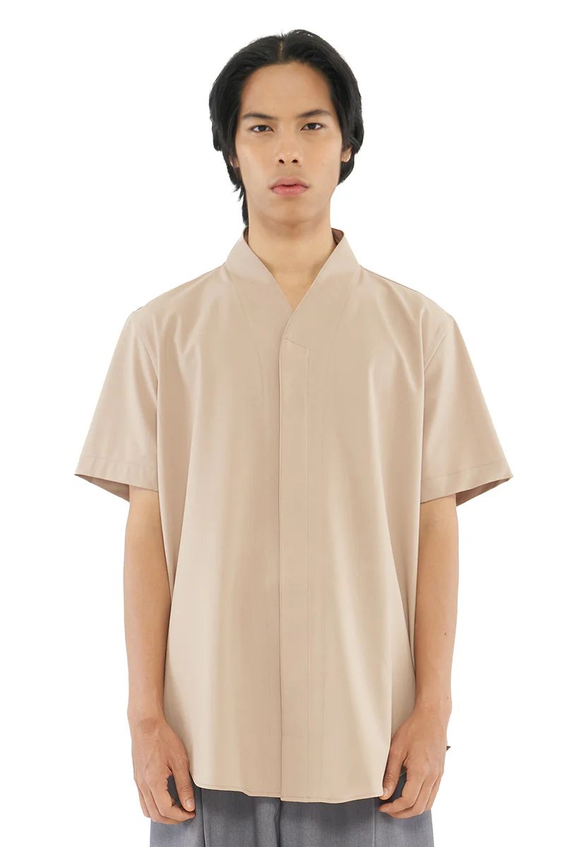 JR94 Dark Beige Collarless Part 5 Shortsleeves