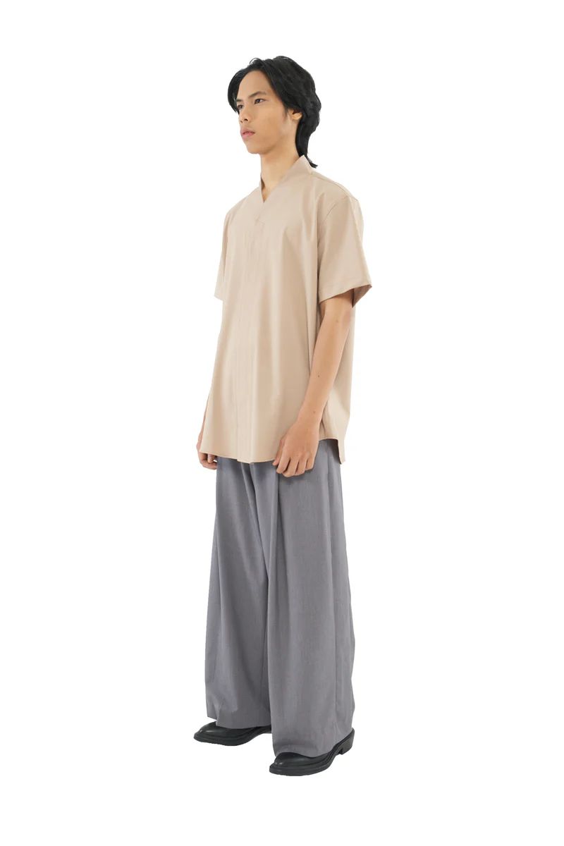 JR94 Dark Beige Collarless Part 5 Shortsleeves