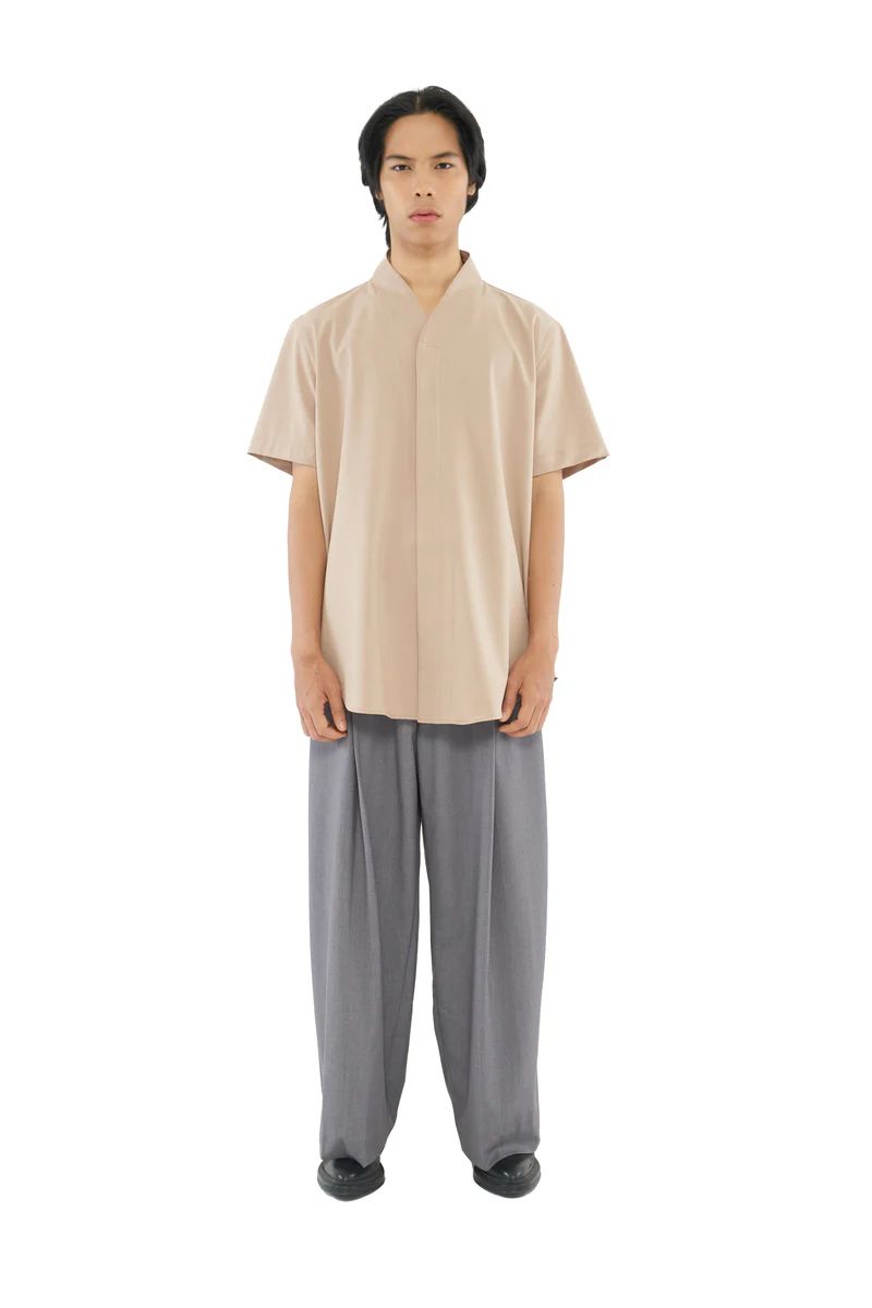 JR94 Dark Beige Collarless Part 5 Shortsleeves