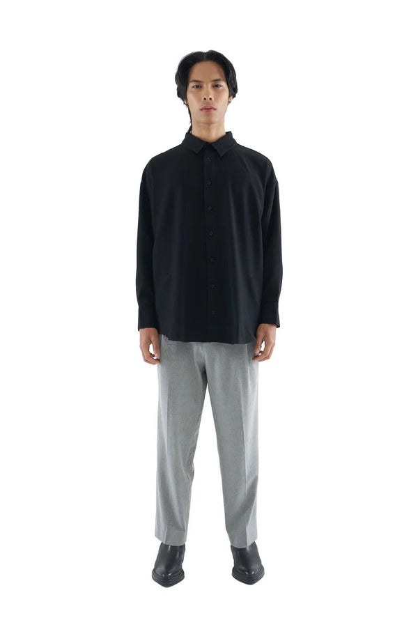 JS95 Navy Black Oversized Longsleeves Shirt