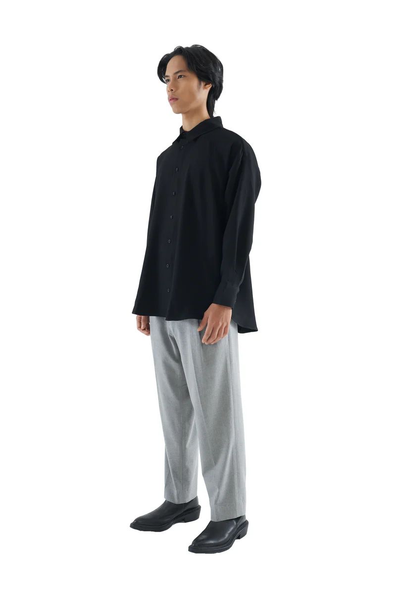 JS95 Navy Black Oversized Longsleeves Shirt