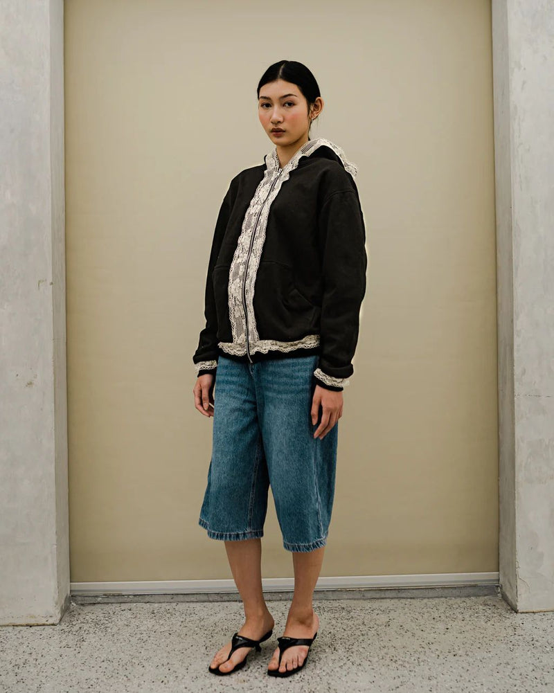 Dune Lace Hoodie Black Boy Size