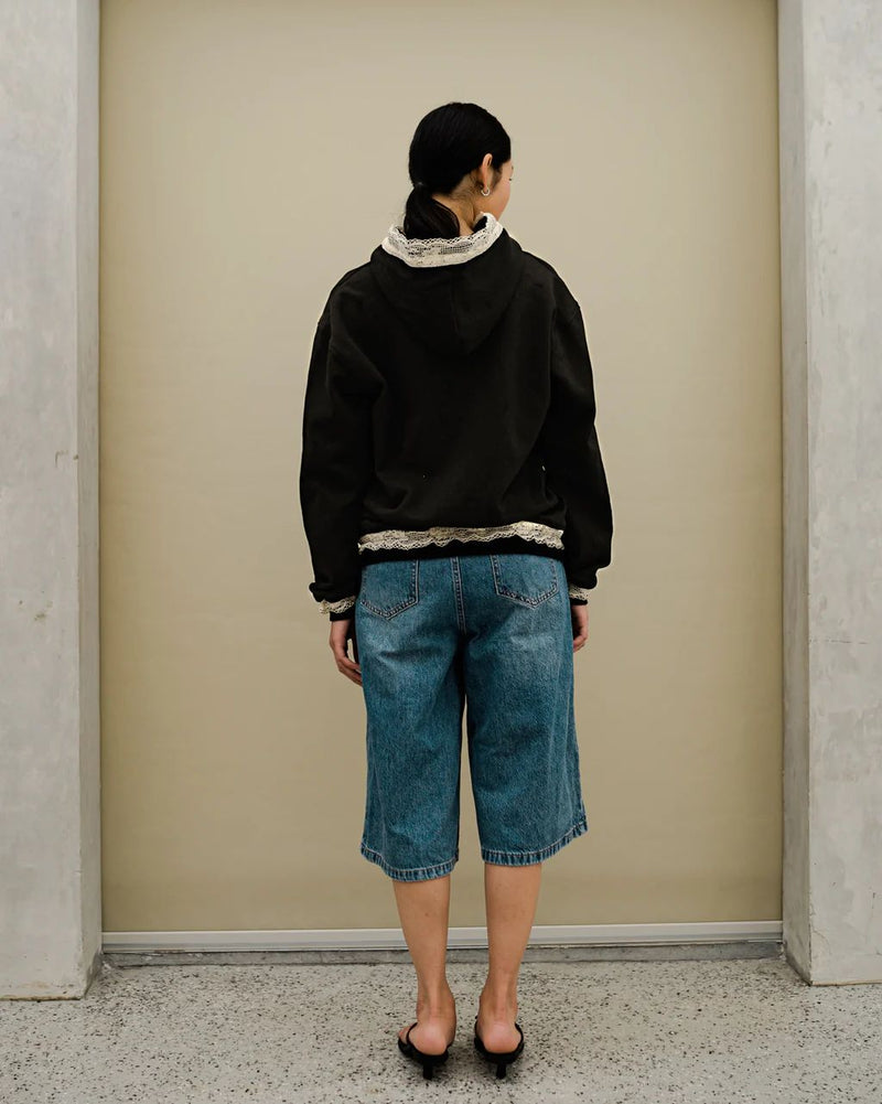 Dune Lace Hoodie Black Boy Size
