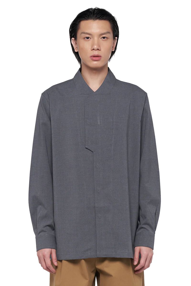 JS177 Dark Grey Collarless Part 6 Longsleeves EF