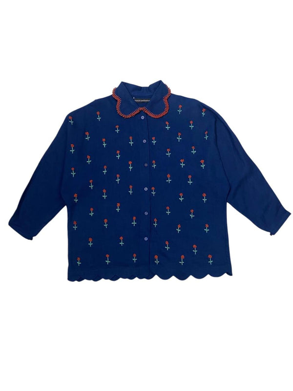 Du Jour Flower In The Garden Navy - Long